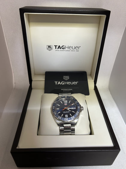 TAG Heuer WAZ1010 Blue Face Watch with box warranty card also outer box and manual book