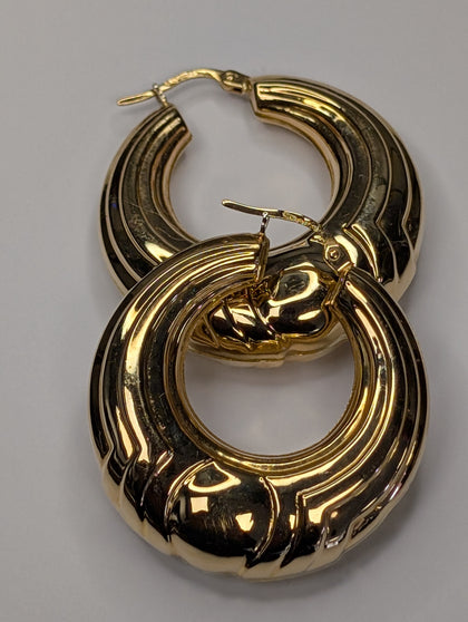 9ct gold bold hoop earrings