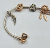 Pandora Snake Bracelet with Rose Gold Plated Barrel 21cm + Charms
