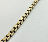 9ct yellow gold box chain bracelet 7.5"
