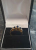 18ct Yellow Gold Ring with Blue & Clear Stones - Size K - 3..7g