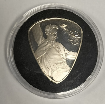 Rare Elvis Presley Plectrum Shaped Coin .
