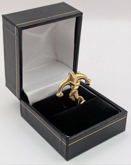 750 18CT HALLMARKED, YELLOW GOLD, Nautical Rope Anchor Pendant, 2.1 Grams