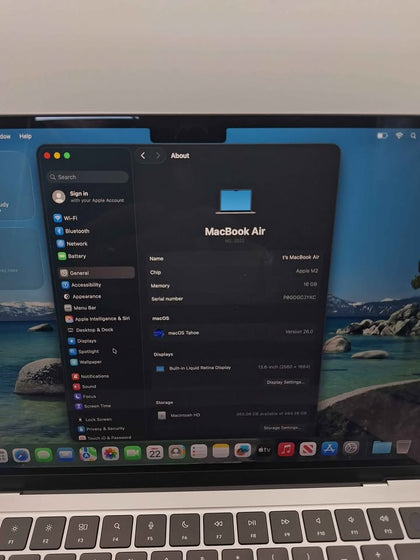 MacBook Air 14,2 2022 A2681 - M2 Chip (8-CPU 10-GPU) - 16GB Ram - 512GB SSD - 13