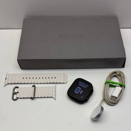 Apple Watch Ultra 2 49mm Black Titanium Case White Strap Model A2986