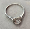 9ct white gold cluster CZ ring Size R
