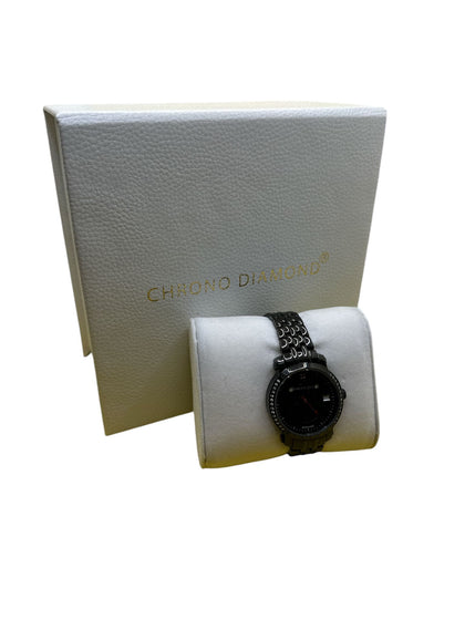 **January Sale** Chrono Diamond 10610 Nesta Schwarz Black IP Red Stone