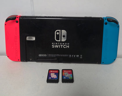 Nintendo Switch Console Neon Blue/red with 2 unboxed games