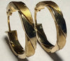 18ct Gold Patterned Hoop Earrings