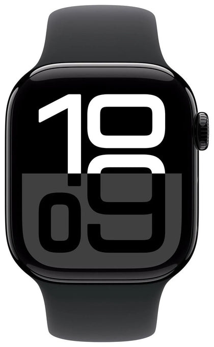 Apple Watch Series 10 - 42mm - GPS - Jet Black Aluminium Case - Black Sport Band - M/L