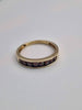 Vintage 9ct Yellow Gold Garnet Channel-Set Half Eternity Ring - Size O - 1.96 Grams
