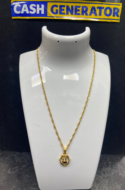 21ct Gold Chain and Black Bead Set 7.05g 24