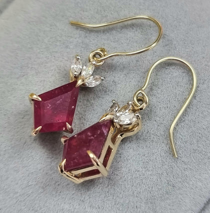 9ct Gold Ruby Earrings