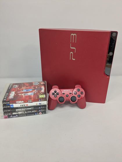 PS3 Slim Console, 320GB, Scarlet Red Package