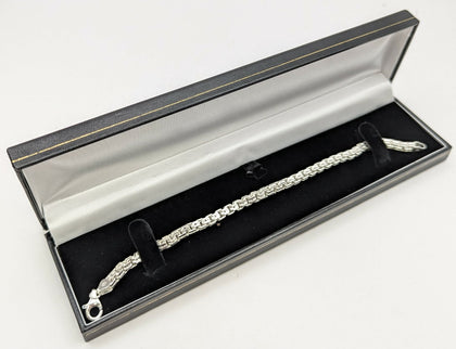 SILVER 925 HALLMARKED, Venetian box link Bracelet With Lobster Lock, 8