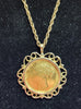 22ct Mounted Full sovereign 1887 -  With 9ct Yellow Gold Mount And Chain - Total 14.3G - 20"