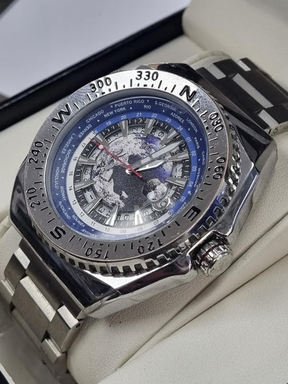 Swan & Edgar World Compass Steel Watch