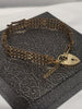 9ct Yellow Gold 3 Bar Crinkled Gate Bracelet with safety chain - 6.66g
