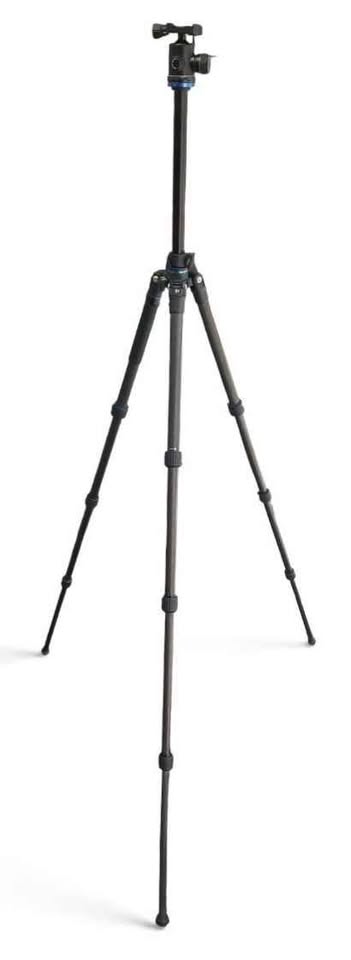 Denro FGP18C go plus 4-section carbon fiber travel tripod with Case & across