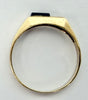 9ct Gold ring with Black onyx stone size O 1/2