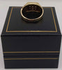 9ct Yellow gold ring with white stones 5.3g Boxed size P hallmarked
