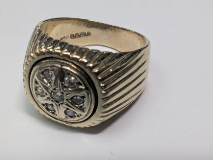 9CT GOLD STAR RING SIZE P