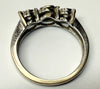 18ct White gold three stone diamond ring Size I