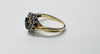 18CT GOLD RING WITH DIAMOND AND SAPPHIRE SIZE O