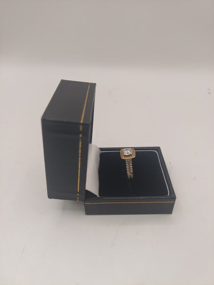 9k Gold Ring with CZ SQ Stone 2.3G Hallmarked(375)&Tested Size N