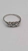 9ct White Gold Three Stone Oval Moissanite Ring - Size N - 1.41 Grams