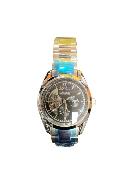Men's Automatic Edison Watch with Moon face Silver.