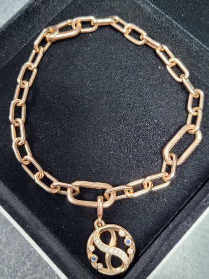 Pandora Me Link Charm Bracelet With Pandora Me Infinity Medalion Charm - Rose Gold Silver - 8