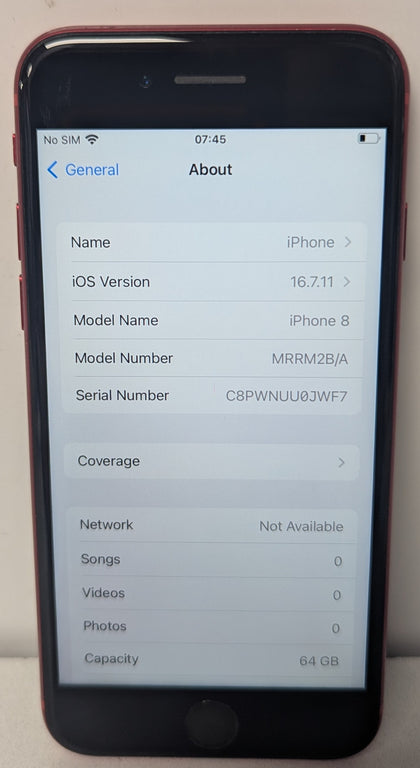 Apple iPhone 8 64GB Red - Unlocked *86% Battery Health*