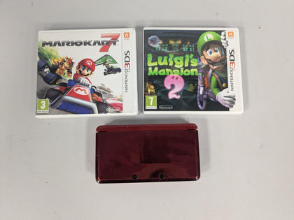 Nintendo 3DS Console, Metallic Red 2 Game Package
