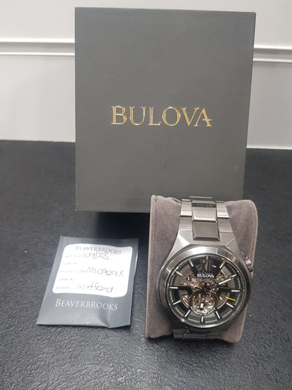 Bulova 977952 MENS WATCH Classic Automatic Black Skeleton GunMetal