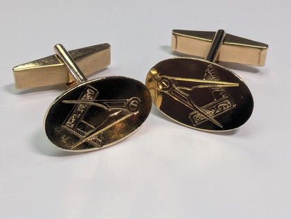9CT GOLD MASONIC CUFF LINKS
