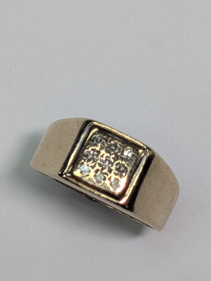 9CT Gold Square Diamond Ring