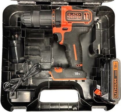 Black Decker 18V 1 x 2Ah Li Ion Brushed Cordless Combi Drill KFBCD701D1K **Store Collection Only**