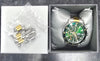 Lorus Green Dial Solar Chronograph Mens Watch - Near Immaculate - Boxed