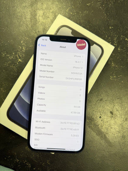 Apple iPhone 12 64GB Black, Unlocked