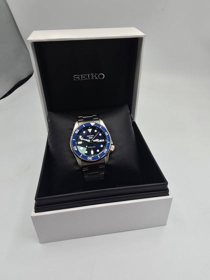 seiko automatic watch stainless steel with blue dial *24 month warranty*