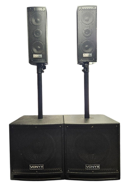 Vonyx VX1000BT 1000W Column Array Speaker Set - Active Powered PA Speakers
