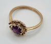 Gold Purple Amethyst Ring Size K 1/2