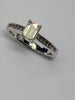9ct White Gold Coffin Diamond Ring