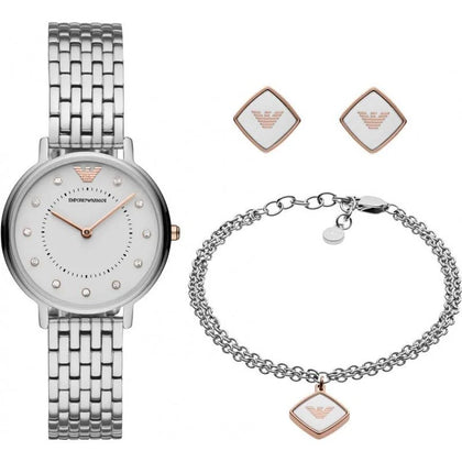 Emporio Armani Women's Stainless Steel Watch Gift set
