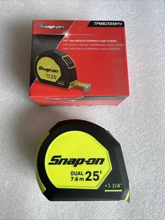 Snap On New 25ft / 7.6M Hi Viz Auto Locking Tape Measure | Snap-on