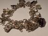 Vintage Silver Charm Bracelet With Charms