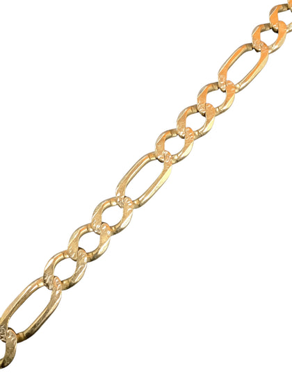 9ct Solid Figaro bracelet 9.5