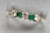 18ct Gold Diamond/Emerald Ring Size "O"