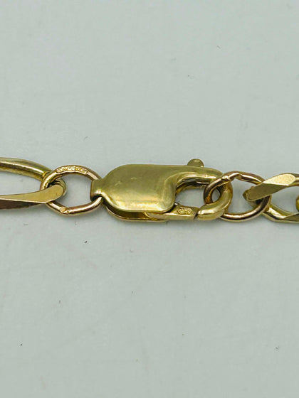 9CT HALLMARKED 375, YELLOW GOLD FIGARO STYLE CHAIN, 24'', 21.7G, BOXED